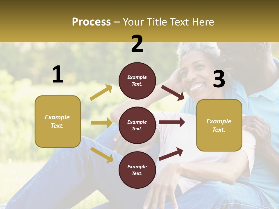 A Man And Woman Sitting On A Bench Together PowerPoint Template