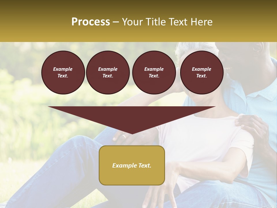 A Man And Woman Sitting On A Bench Together PowerPoint Template