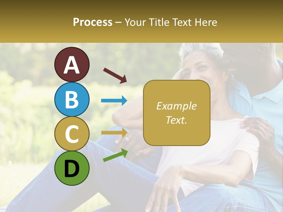 A Man And Woman Sitting On A Bench Together PowerPoint Template