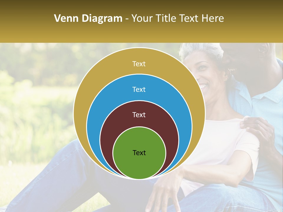 A Man And Woman Sitting On A Bench Together PowerPoint Template