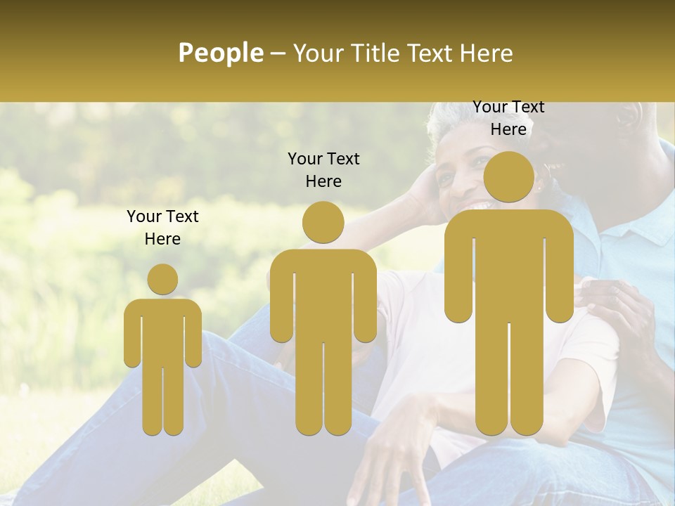 A Man And Woman Sitting On A Bench Together PowerPoint Template