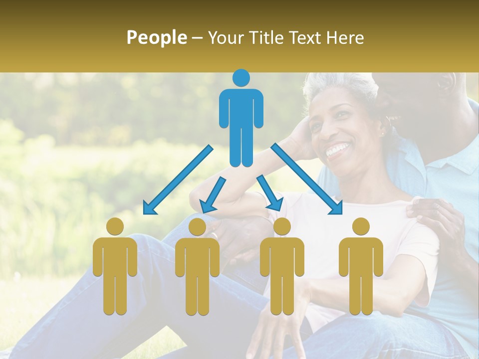 A Man And Woman Sitting On A Bench Together PowerPoint Template