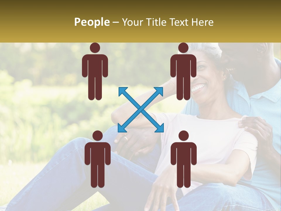 A Man And Woman Sitting On A Bench Together PowerPoint Template