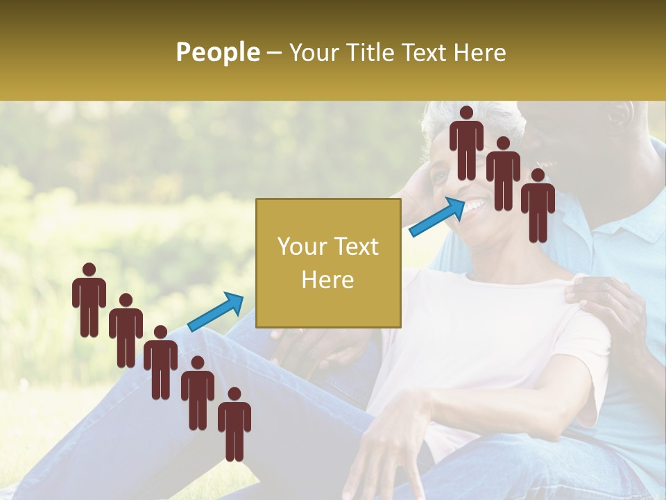 A Man And Woman Sitting On A Bench Together PowerPoint Template