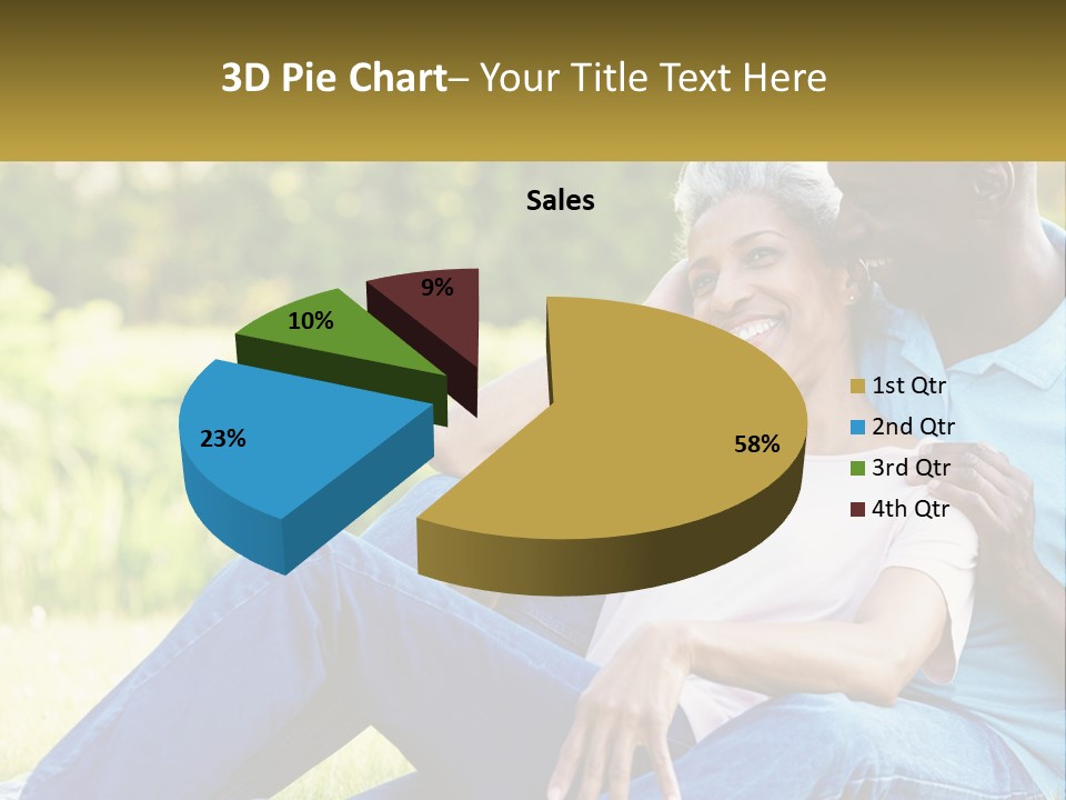 A Man And Woman Sitting On A Bench Together PowerPoint Template
