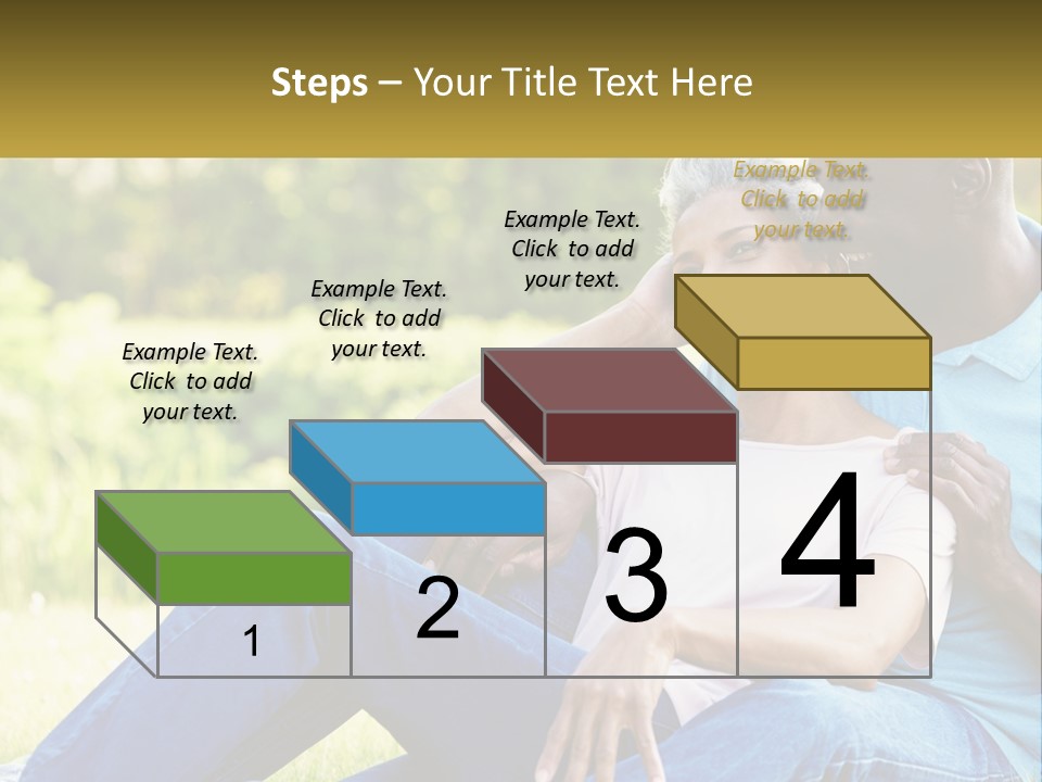 A Man And Woman Sitting On A Bench Together PowerPoint Template