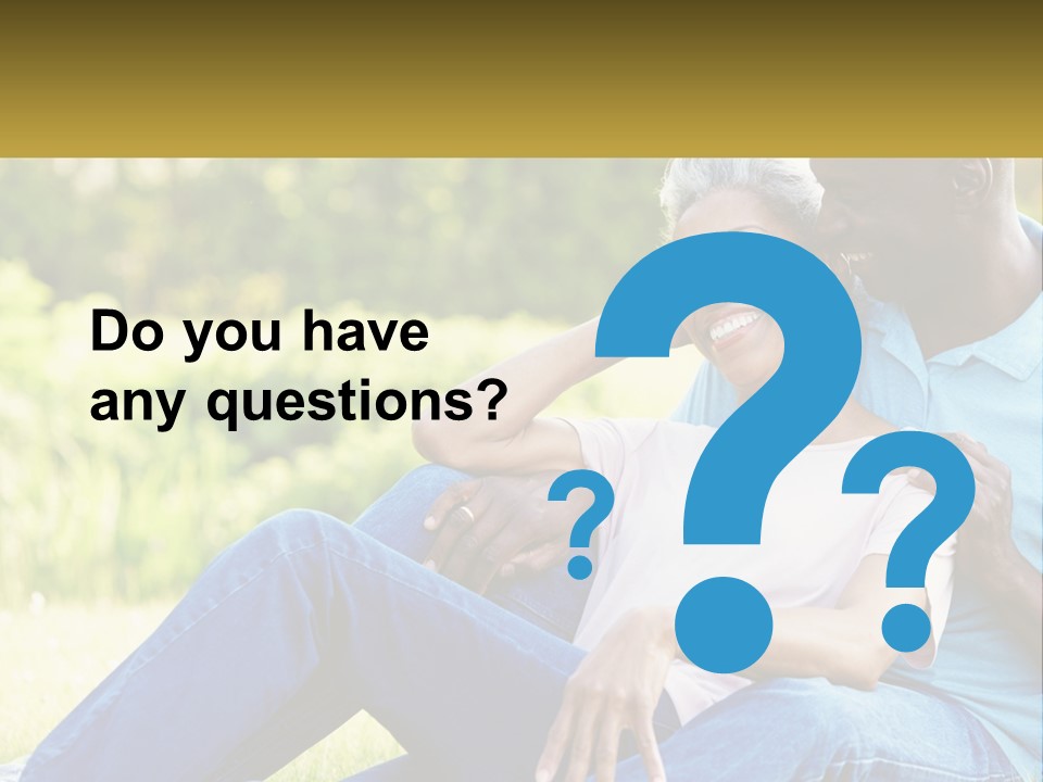 A Man And Woman Sitting On A Bench Together PowerPoint Template