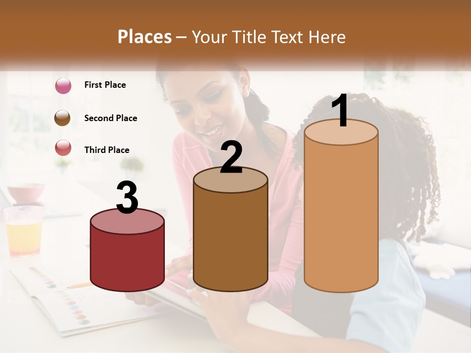 A Woman And A Child Are Looking At A Book PowerPoint Template