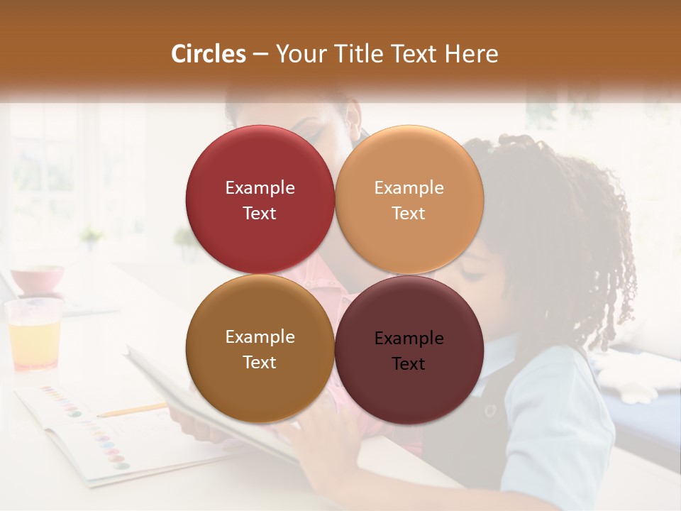 A Woman And A Child Are Looking At A Book PowerPoint Template