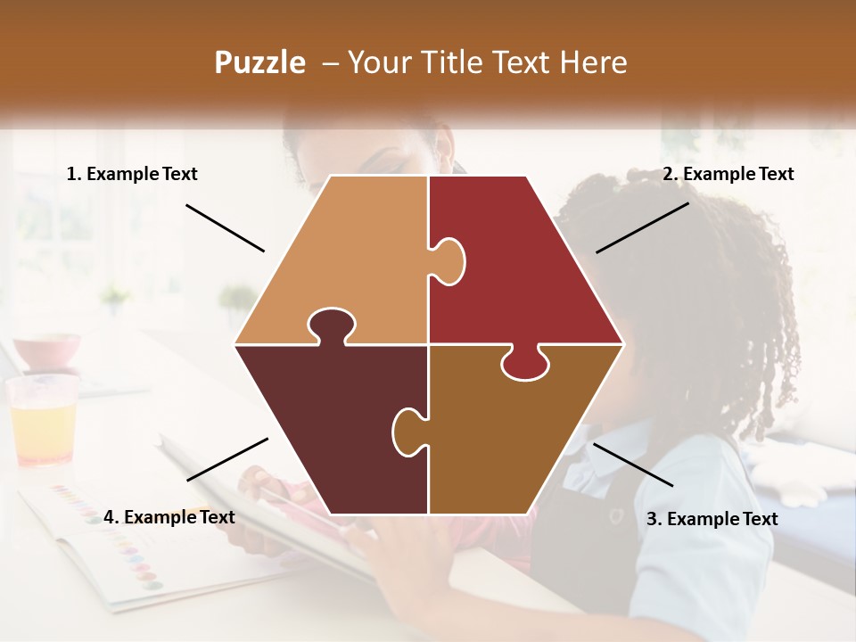 A Woman And A Child Are Looking At A Book PowerPoint Template