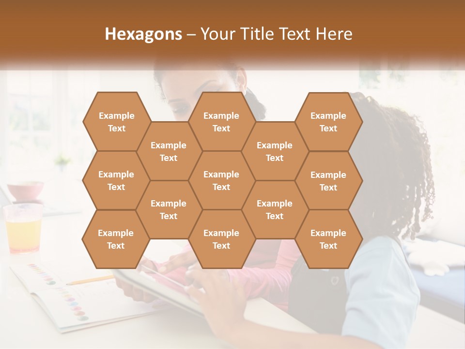 A Woman And A Child Are Looking At A Book PowerPoint Template