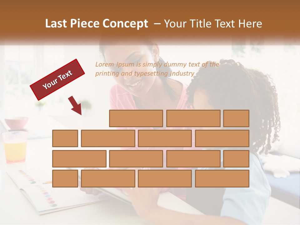 A Woman And A Child Are Looking At A Book PowerPoint Template