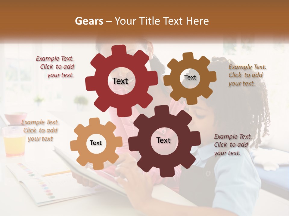 A Woman And A Child Are Looking At A Book PowerPoint Template