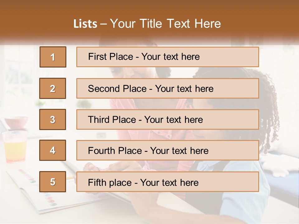 A Woman And A Child Are Looking At A Book PowerPoint Template