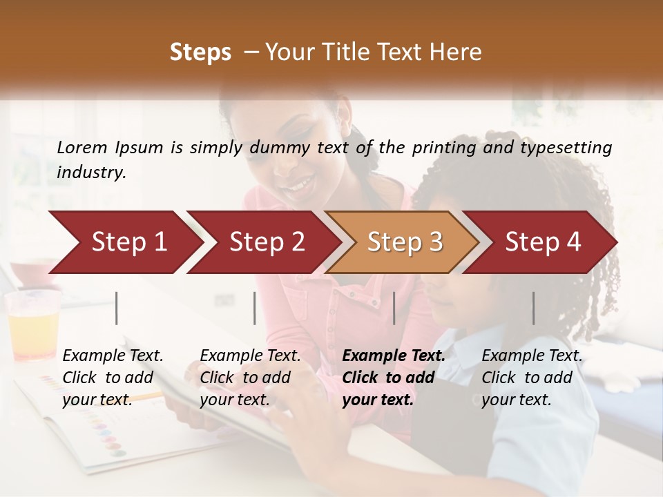 A Woman And A Child Are Looking At A Book PowerPoint Template