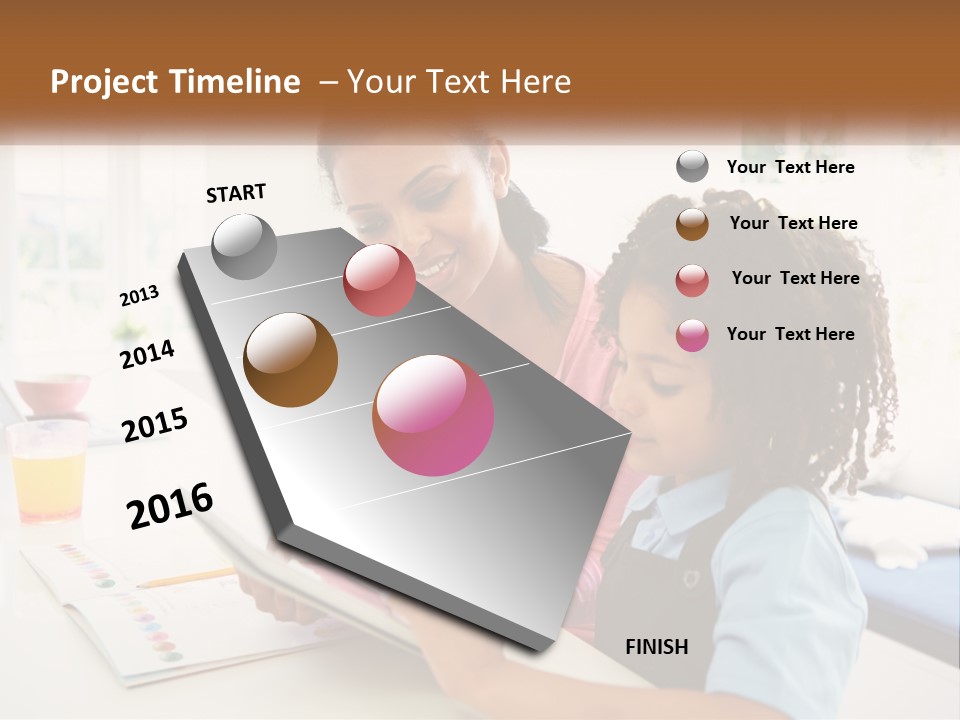 A Woman And A Child Are Looking At A Book PowerPoint Template