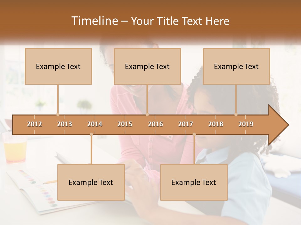 A Woman And A Child Are Looking At A Book PowerPoint Template