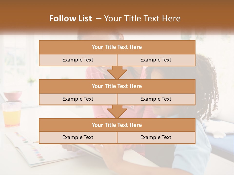 A Woman And A Child Are Looking At A Book PowerPoint Template