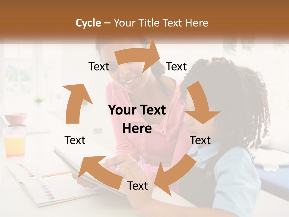 A Woman And A Child Are Looking At A Book PowerPoint Template