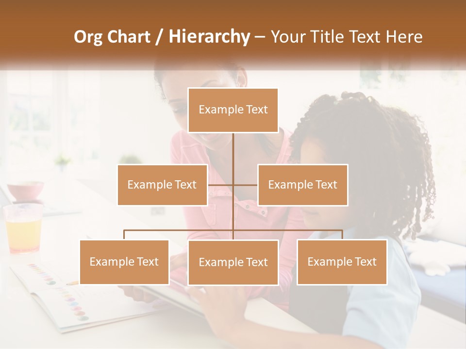 A Woman And A Child Are Looking At A Book PowerPoint Template