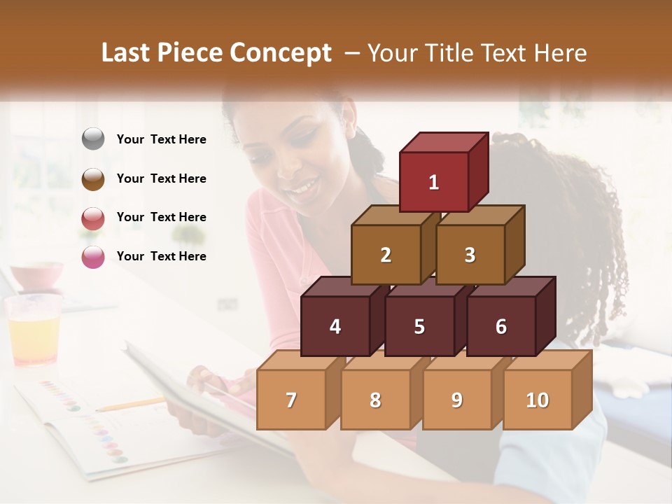 A Woman And A Child Are Looking At A Book PowerPoint Template