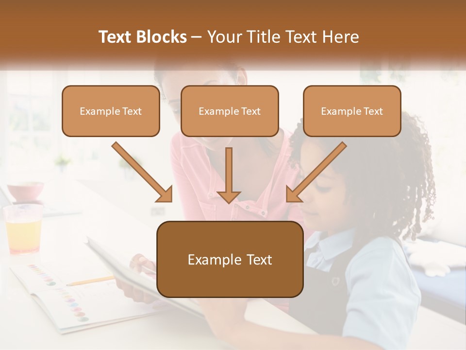 A Woman And A Child Are Looking At A Book PowerPoint Template