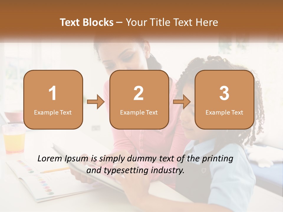 A Woman And A Child Are Looking At A Book PowerPoint Template