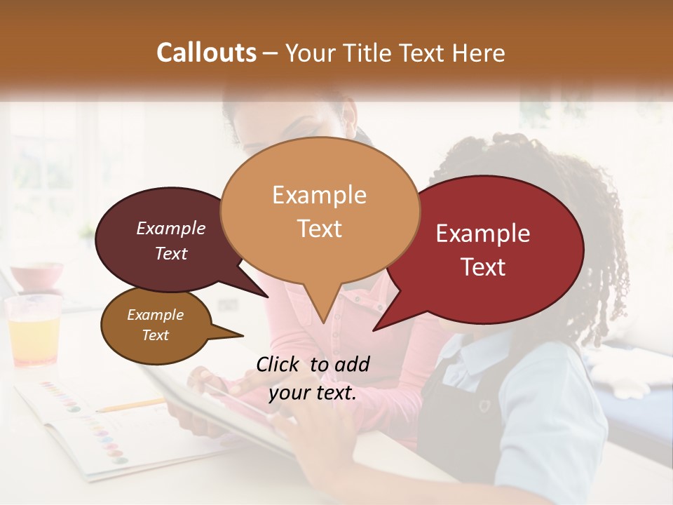 A Woman And A Child Are Looking At A Book PowerPoint Template