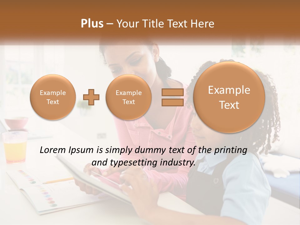 A Woman And A Child Are Looking At A Book PowerPoint Template