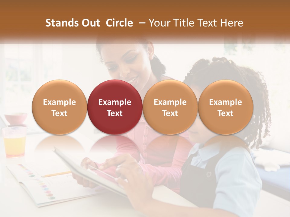 A Woman And A Child Are Looking At A Book PowerPoint Template