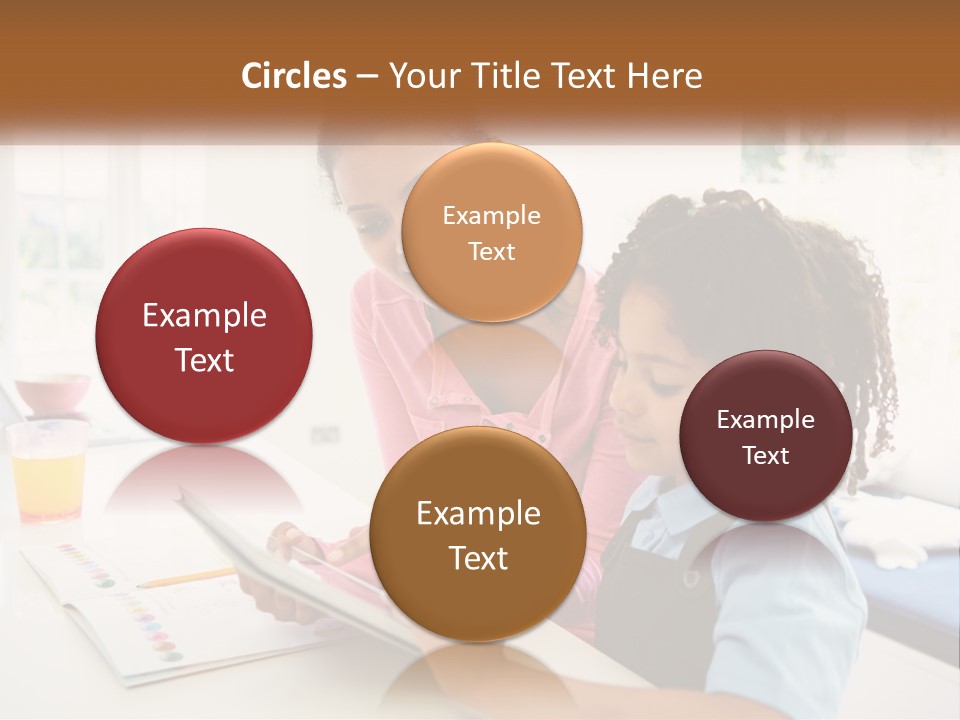 A Woman And A Child Are Looking At A Book PowerPoint Template