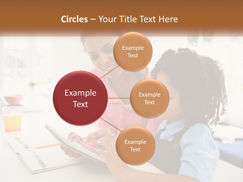 A Woman And A Child Are Looking At A Book PowerPoint Template