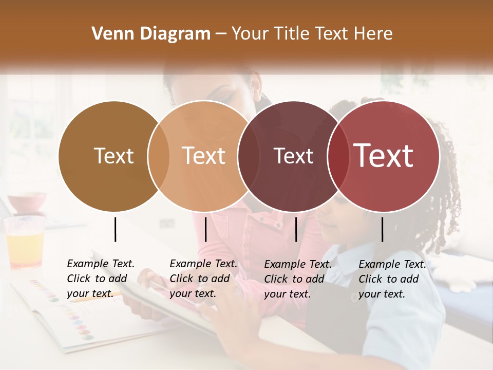 A Woman And A Child Are Looking At A Book PowerPoint Template