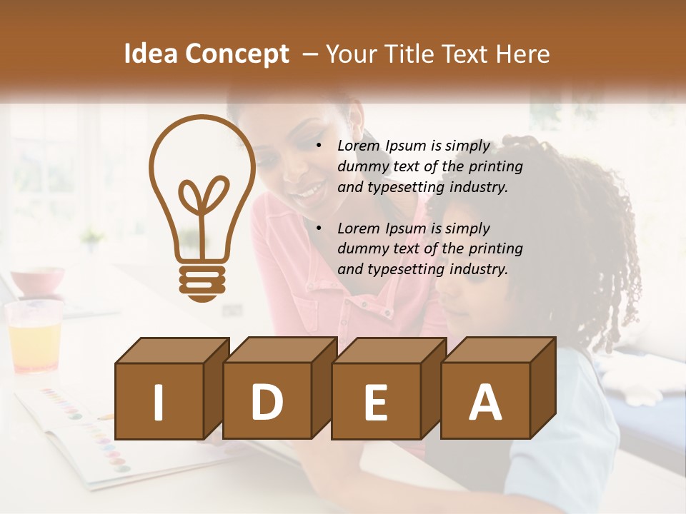 A Woman And A Child Are Looking At A Book PowerPoint Template