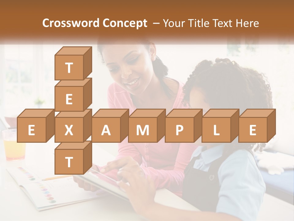 A Woman And A Child Are Looking At A Book PowerPoint Template