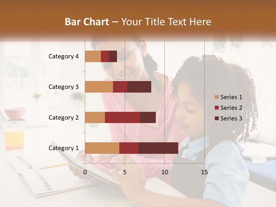 A Woman And A Child Are Looking At A Book PowerPoint Template