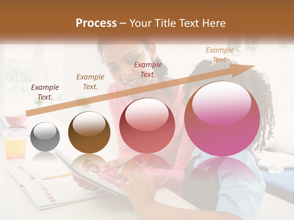 A Woman And A Child Are Looking At A Book PowerPoint Template