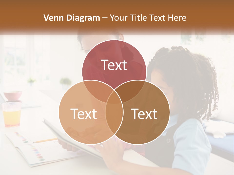 A Woman And A Child Are Looking At A Book PowerPoint Template