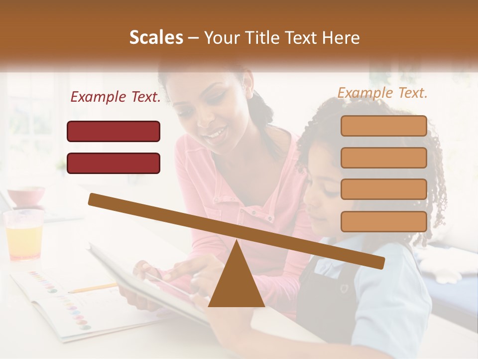 A Woman And A Child Are Looking At A Book PowerPoint Template
