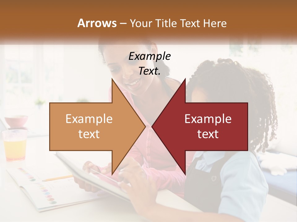 A Woman And A Child Are Looking At A Book PowerPoint Template
