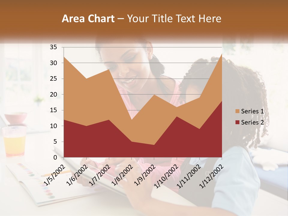 A Woman And A Child Are Looking At A Book PowerPoint Template