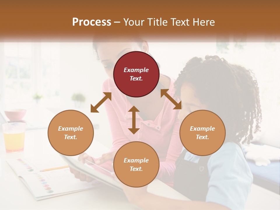 A Woman And A Child Are Looking At A Book PowerPoint Template