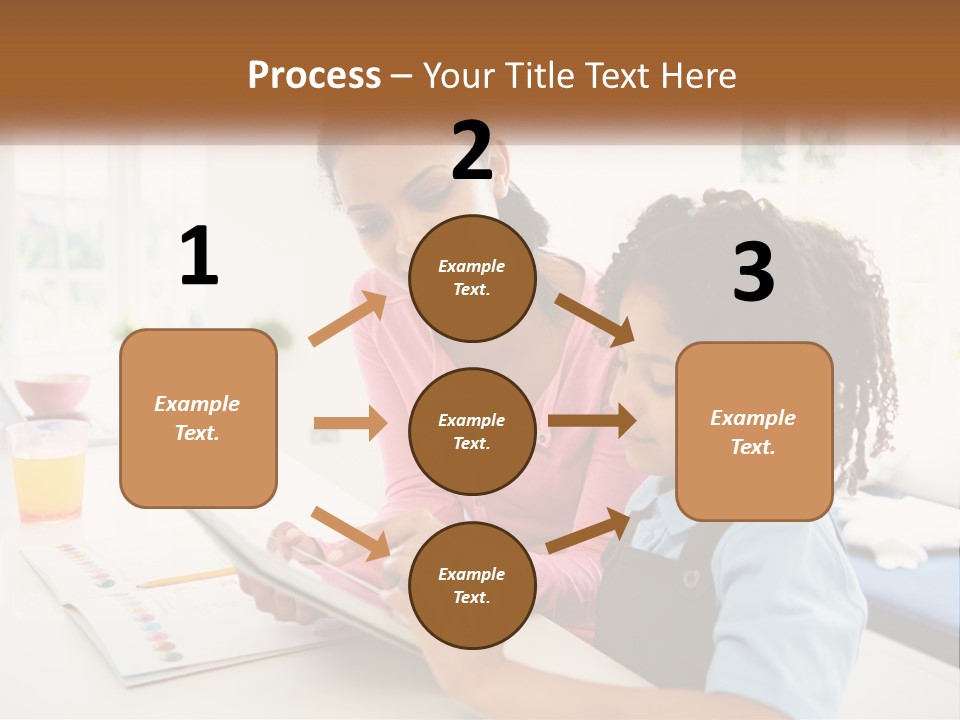 A Woman And A Child Are Looking At A Book PowerPoint Template