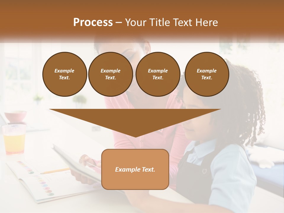 A Woman And A Child Are Looking At A Book PowerPoint Template