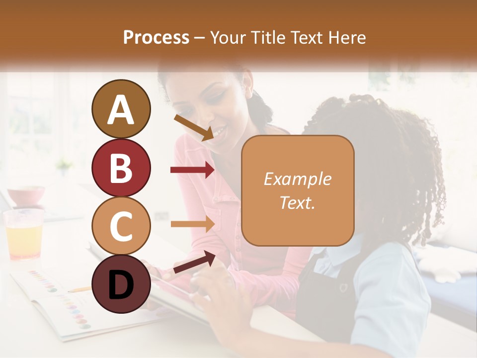 A Woman And A Child Are Looking At A Book PowerPoint Template