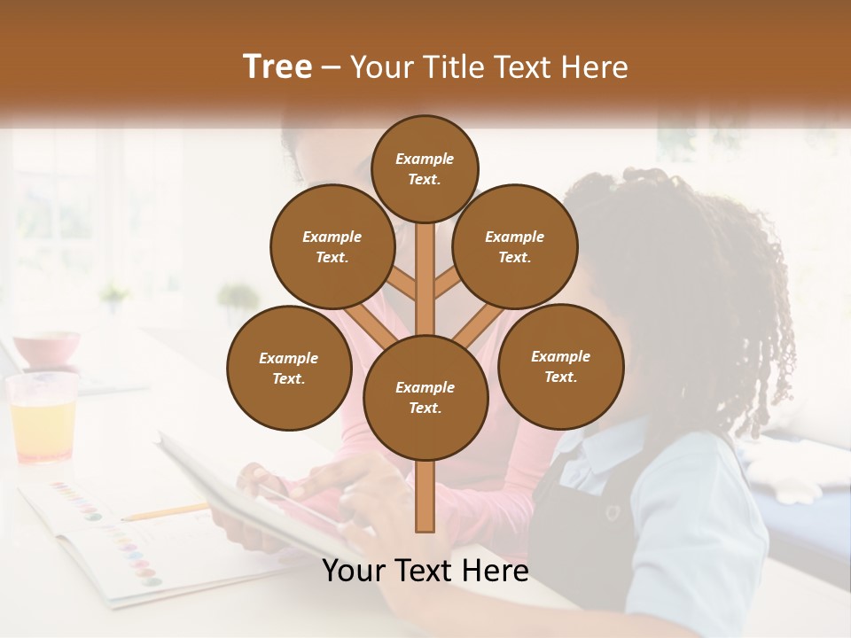 A Woman And A Child Are Looking At A Book PowerPoint Template