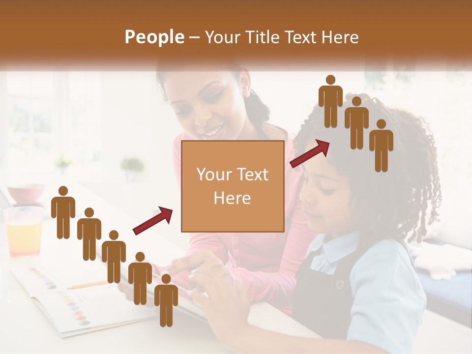 A Woman And A Child Are Looking At A Book PowerPoint Template