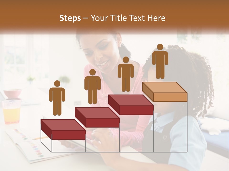 A Woman And A Child Are Looking At A Book PowerPoint Template