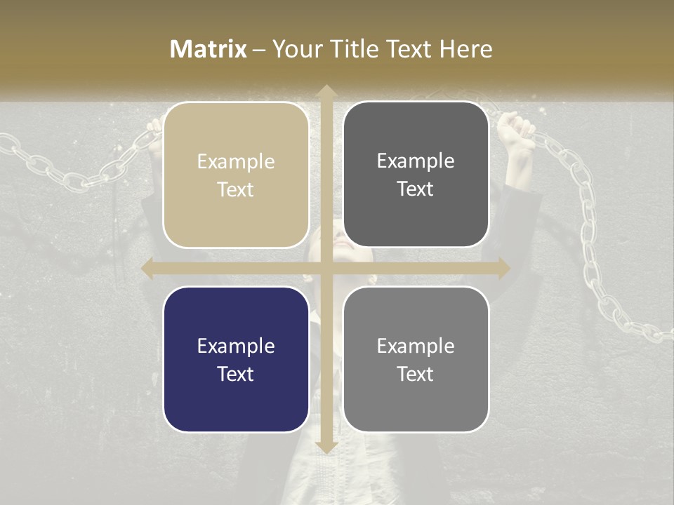 A Woman Is Chained Up To A Wall With Chains PowerPoint Template