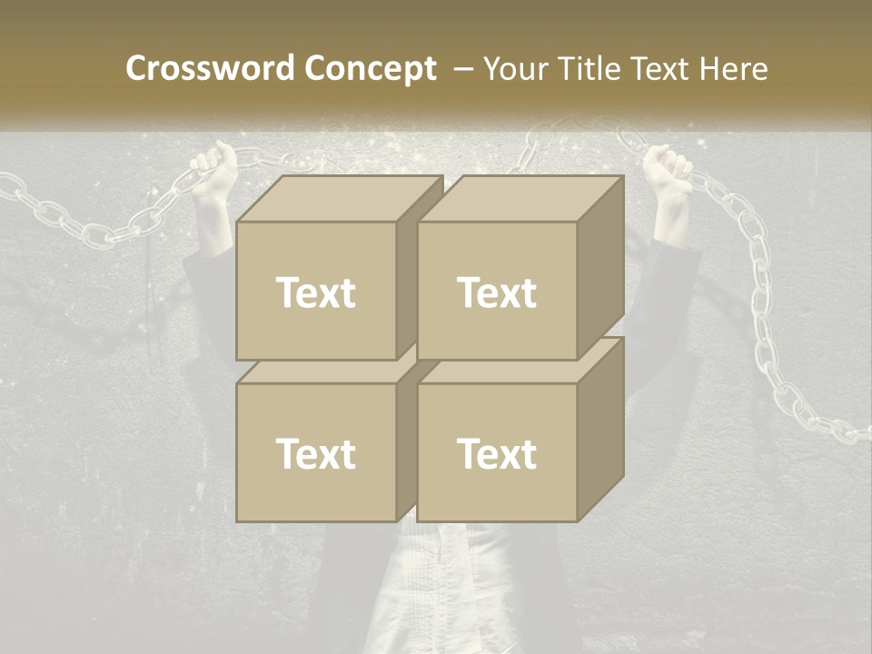 A Woman Is Chained Up To A Wall With Chains PowerPoint Template